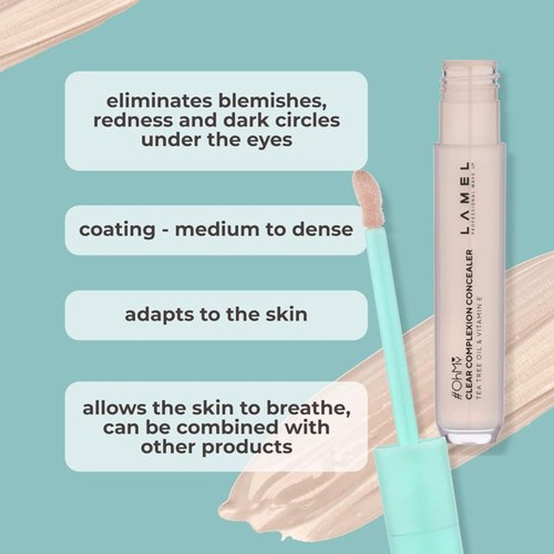 LAMEL OH My Clear Face Concealer - Moisturizing & Waterproof Formula with Vitamin E & Tea Tree Extract - 0.23 fl. oz.