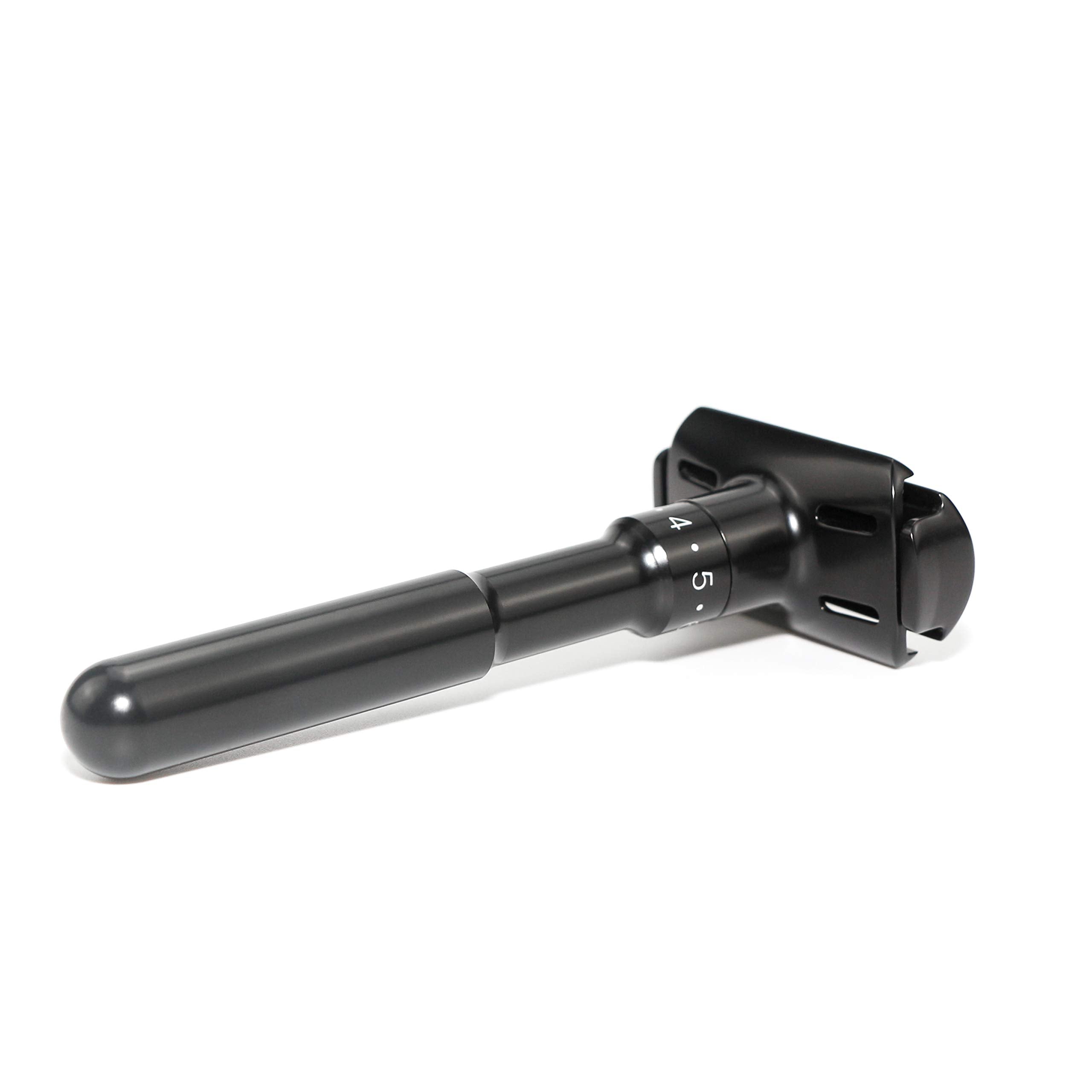 Adjustable Safety razor double edge razor Classic Safety razor, Matte black coating.RZ700 (1 Razor, 1 Leather Protective Sleeve & 10 pcs Titanium Coated Blades)