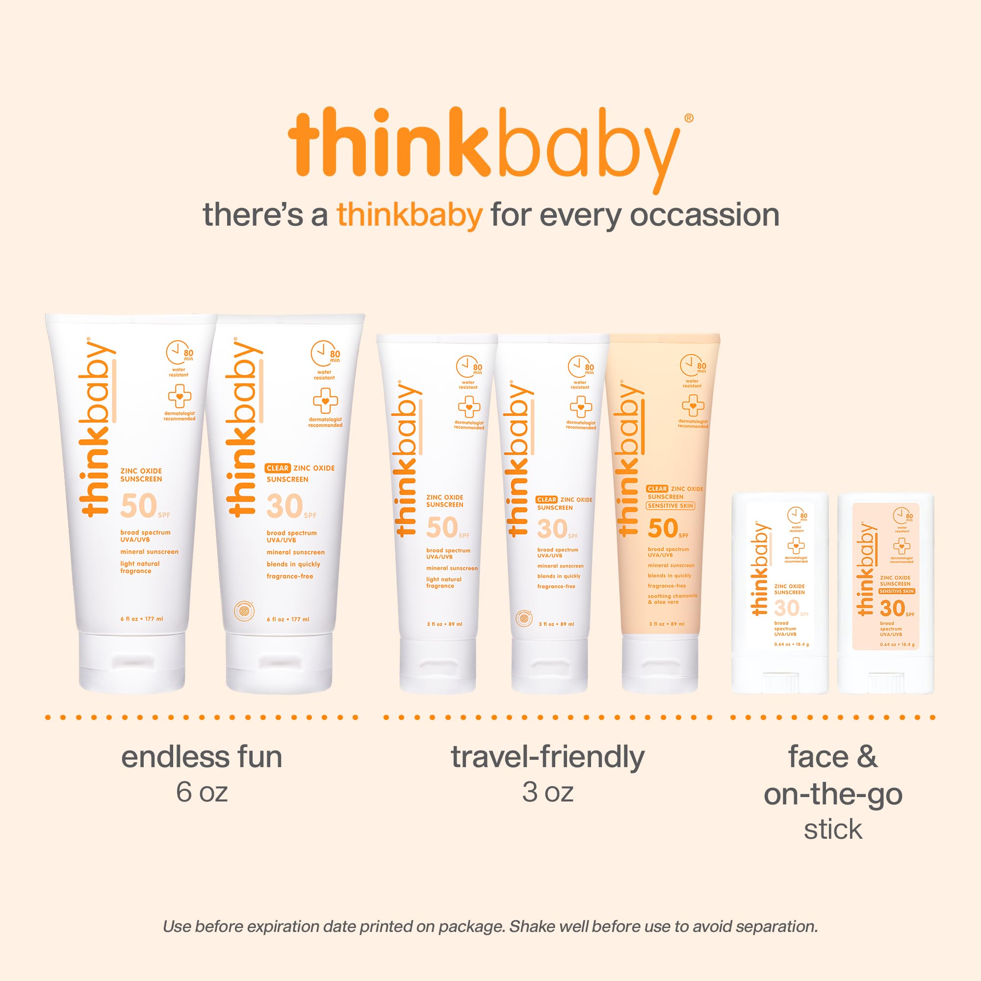 Thinkbaby Aloe Vera Gel After Sun Relief Lotion, 8 Fl Oz – EWG Verified Natural After Sun Skincare for Face & Body - Hydrating, Soothing & Moisturizing Sunburn Solution for Babies & Toddlers