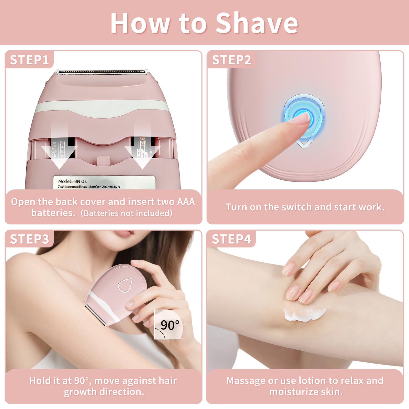 2026 Upgraded Electric Razors for Women - Cordless Portable Foil Shaver & Full Body Trimmer for Bikini Line, Underarms, Legs, Arms & Sensitive Skin - Mini Hair Remover for Home & Travel,Teens (Peach)