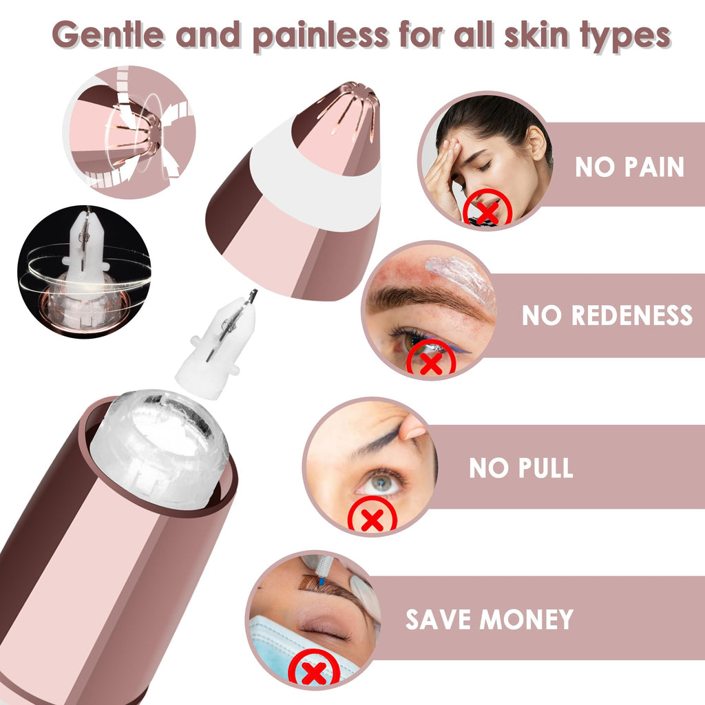 gurelax Eyebrow Trimmer for Women,Electric Eyebrow Hair Remover, Painless Brow Razor Shaper with LED Light, USB Rechargeable, Eye Brow and Face Epilator for Ladies(White)