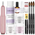 SAVILAND Acrylic Nail Kit with Drill for Beginners - 0.5oz Clear White Pink Acrylic Powder and Liquid Set Nail Brushes Professional Nails Kit Set Home DIY Extension Carving