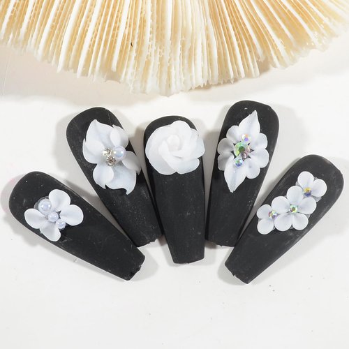 30 Pieces of 3D Flower Nail Art Charm Handmade Acrylic Flowers, Mixing 15 Designs of Summer Nail Water Drops Crystal Acrylic Flower Nail Art Charm for Women's Nail Decoration Gift