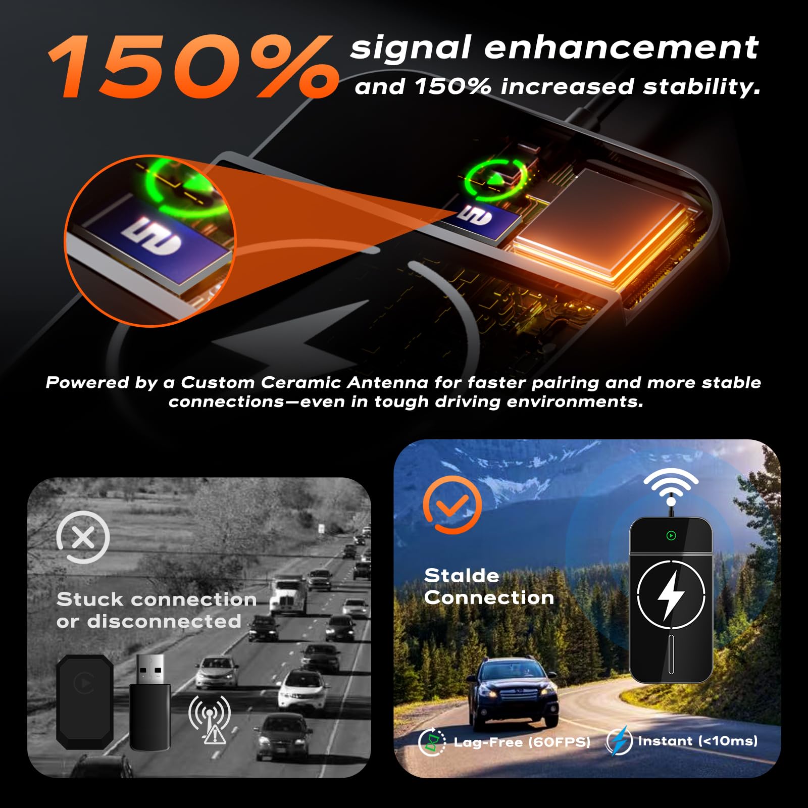 Wireless CarPlay Adapter with Magnetic 15W Fast Charging for iPhone 17/16/15/14/13/12 Series – Wired to Wireless CarPlay Converter, Seamless Auto-Reconnect Plug & Play