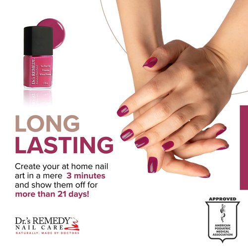 Dr’s Remedy 3 Pack Nail Polish Kit, Think Positive Trio, Non Toxic and Organic All Natural Enriched Nail Strengthener - TOTAL Two-in-One/POSITIVE Pink/HOPEFUL Hot Pink