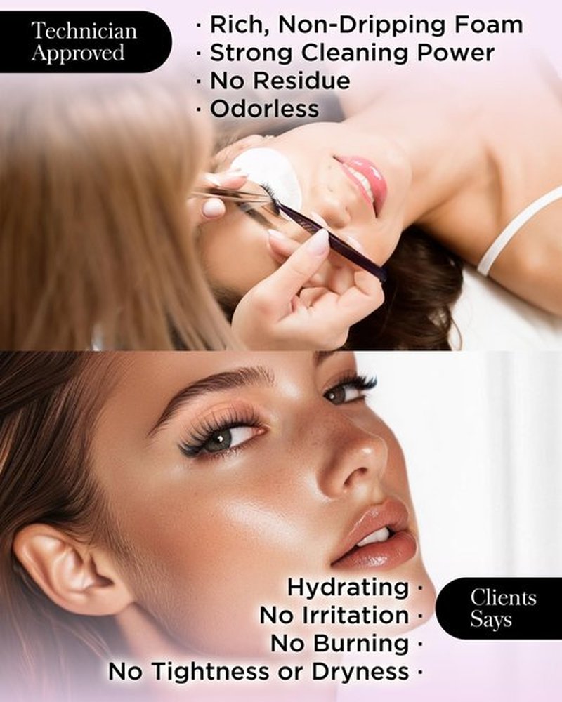 BEYELIAN Cluster Lash Glue Remover, Shampoo Kit for Eyelash Extension, 100ML Eyelash Shampoo, White Eyelash Extension Cleanser, Lash Eyelid Foam Cleaning Kit for Salon Use and Home Use