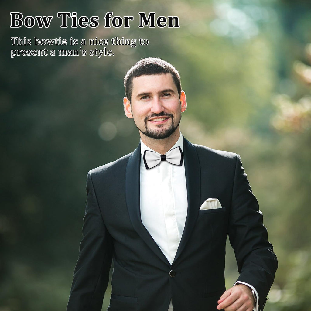 LJBFNN Bow Ties for Men, Clip on Black Bowtie, Pre-tied Adjustable Tuxedo Mens Bow Tie Formal Wedding Party