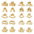 CWJCYTNSN Small Metal Hair Clips, Gold Mini Hair Claw Clips for Thin Thick Hair, Cute Tiny Hair Clips, Strong Hold NonSlip Flower Hair Jaw Clamps for Women Girls