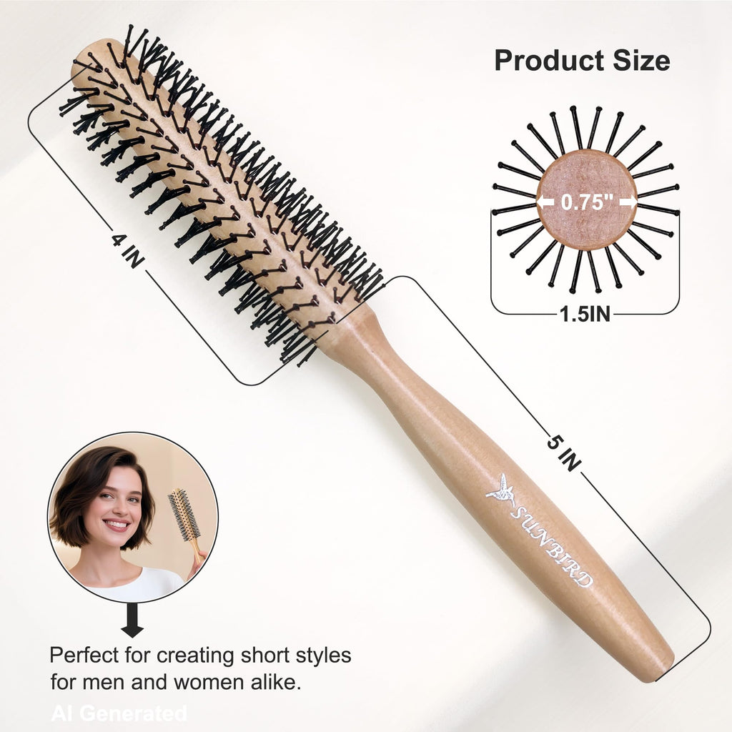 SUNBIRD Round Hair Brush for Short Hair, RPM 12 Row