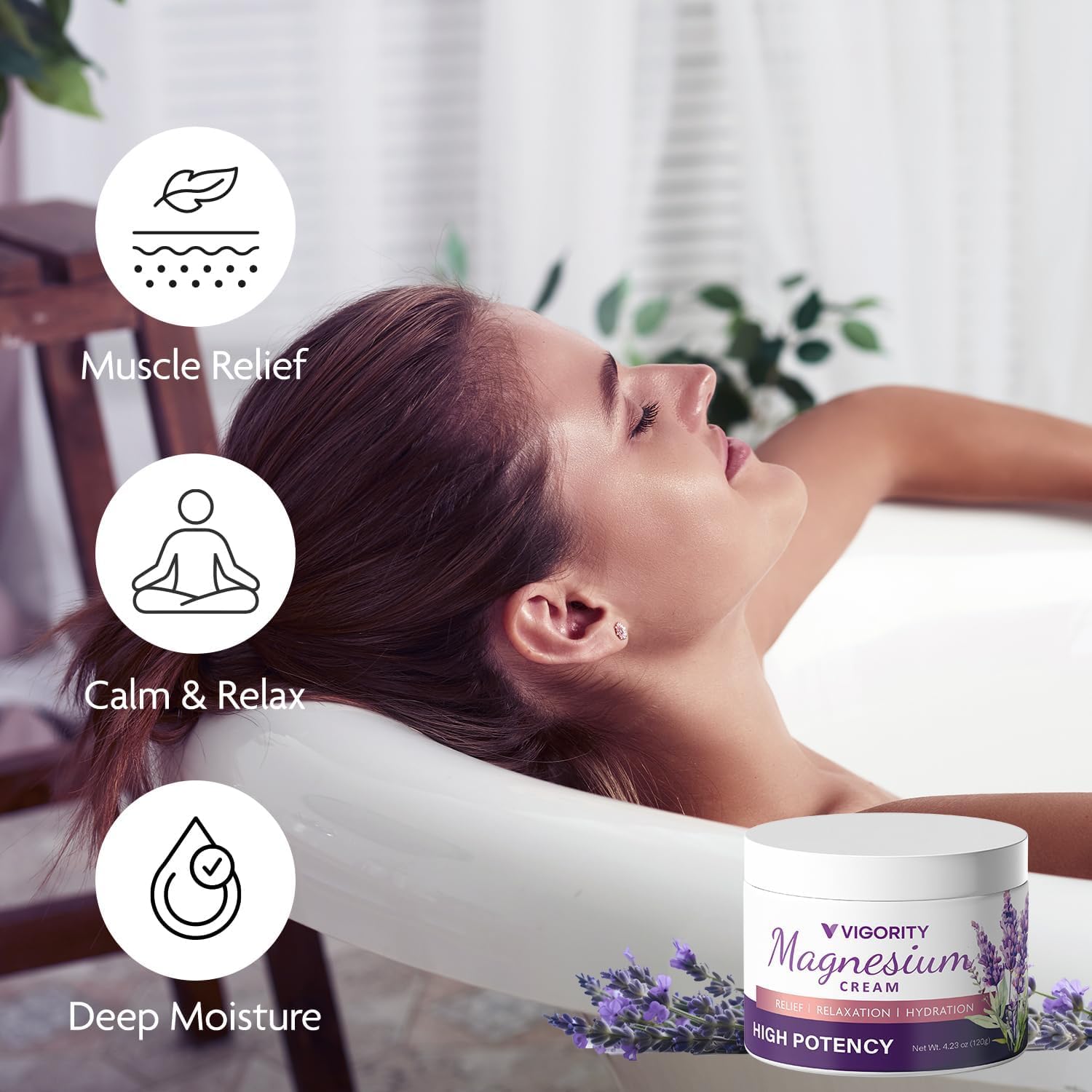 Vigority Magnesium Cream for Sleep: Magnesium Lotion for Leg Cramps - Soothing Magnesium with Lavender, Vitamin E and Shea Butter - Safe for Kids & Pregnant Individuals