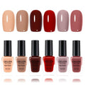 GELLEN Nail Polish Set, Nude Red Brown Quick Dry Traditional Regular Nail Polish Fall Winter 6 Colors Set for Finger Toe & Acrylic Fake Nails Home Salon, Non UV Gel, TPO HEMA Free, Non-toxic