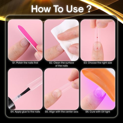 INENK Matte XXL Coffin Nail Tips, Professional Acrylic False Nail Extensions with Positioning Line, Straight Tapered Half Coverage for DIY Nail Art Salon Home DIY(12 Sizes 320PCS)