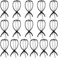 JOIKIT 16 Pack 14.2 Inches Black Plastic Wig Stand, Collapsible Wig Holder Portable Travel Wig Stands, Folding Wig Stand Wig Dryer Stand for Women, Multiple Wigs and Hats