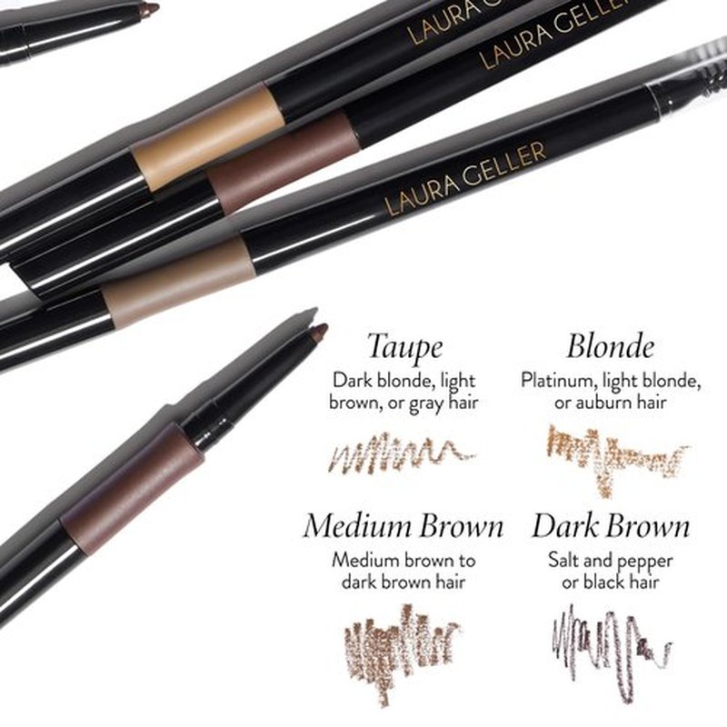 Laura Geller New York INKcredible Waterproof Brow Pencil - Long-Lasting Dark Brown Eyebrow Filler with Spoolie Brush