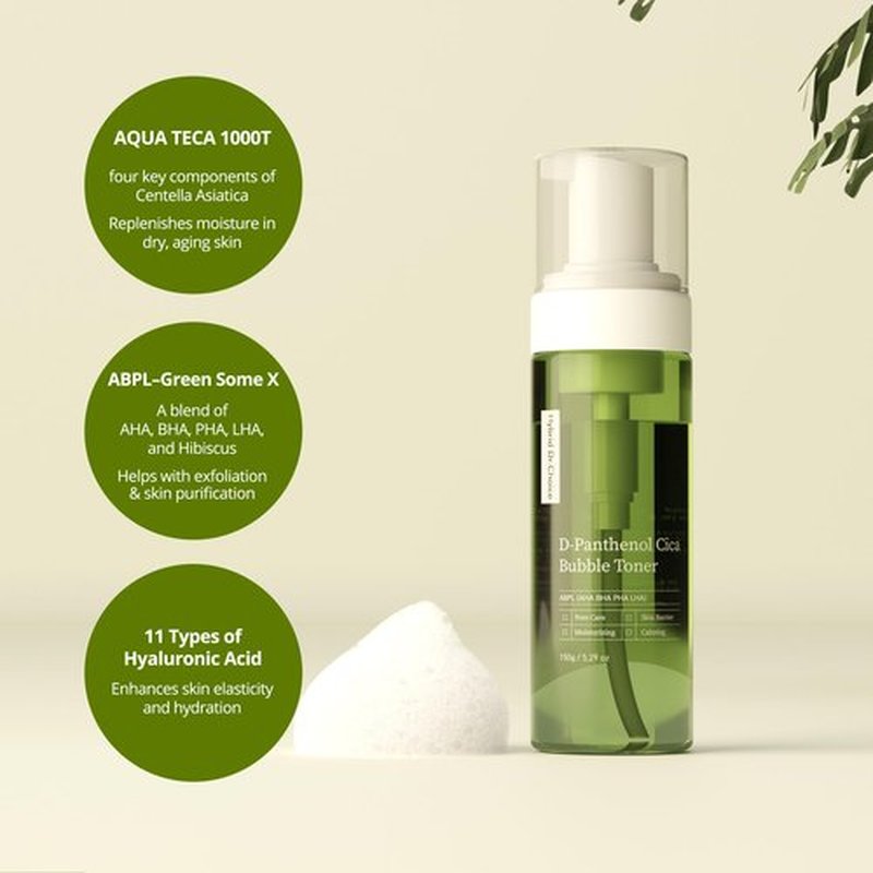 Hybrid Dr.Choice D-panthenol CICA All-Purpose Bubble Skin Toner 150ml AHA BHA PHA LHA Pore Sebum Care Natural Plant Extracts Bubble German Dermatest Excellent