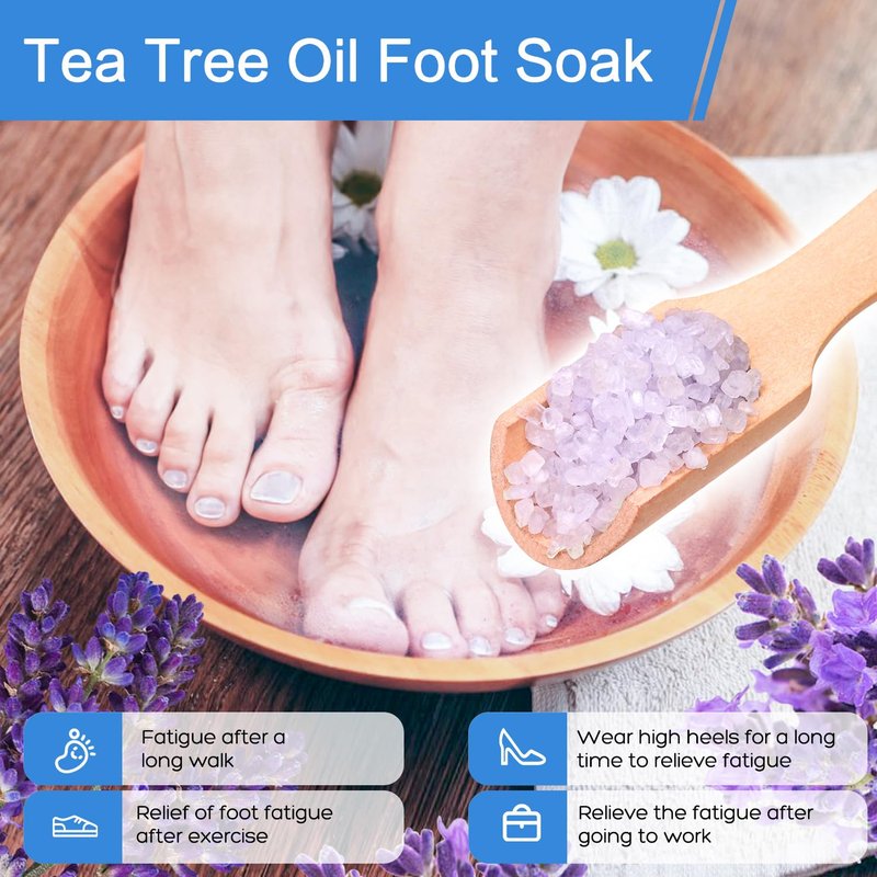 XIWEIOO 20 Pack Himalayan Pink Salt Feet Soak lavender foot soaking Pedicure kit Supplies for Foot Spa Foot Soak Salts with Epsom Salt for Soaking Lavender Pedicure kit Callus Remover