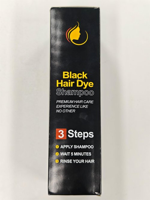 ALIVER Hair Dye Shampoo (Black) - 3-in-1 Natural Herbal Essence: Coloring, Nourishing, and Hair Growth Promoter - 500ml, Hypoallergenic and Harmless for Scalp Care