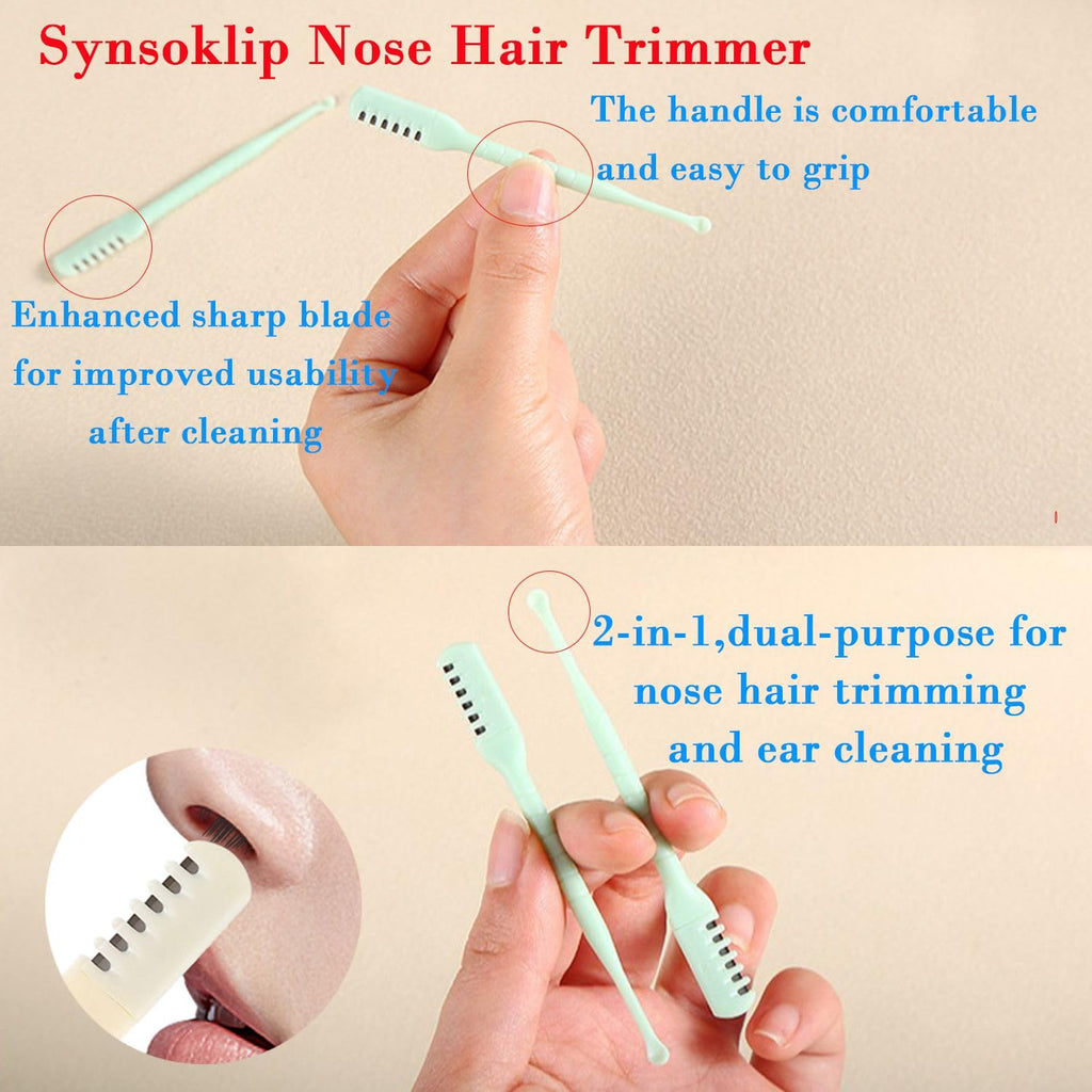 Synsoklip Manual Nose Hair Trimmer for Man & Woman,Trimmer for Nose Hair,Waterproof,Stainless Steel with Brush,Nasal Clippers (Yellow, 3 Pcs)