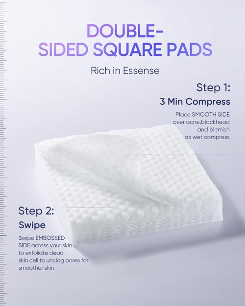 SKINTIFIC Gentle Exfoliating Pads with AHA BHA PHA & Niacinamide,Dual-Sided Acne Pore Cleanser for Smooth, Clear & Bright Skin, Soothing Toner Pads for Sensitive, Oily & Acne-Prone Skin（130ml）