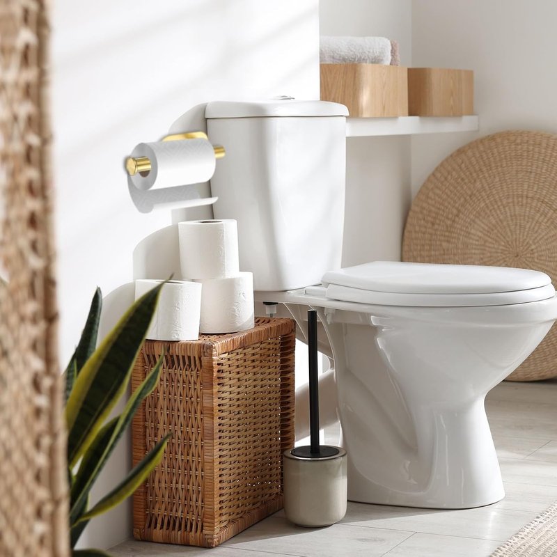 Uxcell Stainless Steel Toilet Paper Holder - Rustproof Wall-Mount Tissue Holder for Bathroom | 6.2" Silver