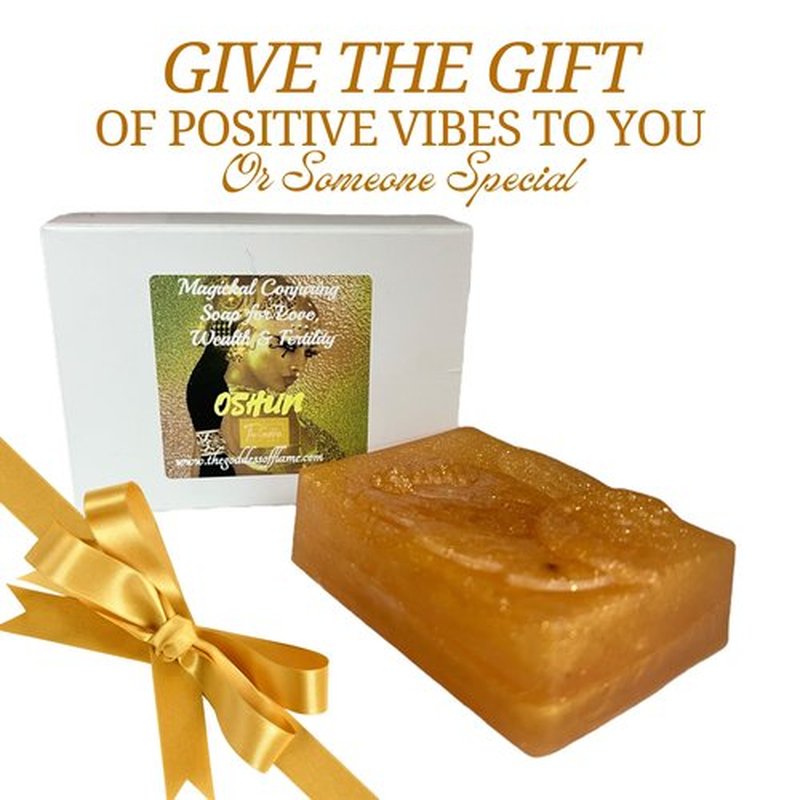 The Goddess Of Flame Oshun Spiritual Magickal Soap Bar for Love, Wealth, Fertility and Marriage| Vegan Glycerin Soap | Abundance, Peace & Good Fortune Rituals | Wiccan Pagan Hoodoo Magick