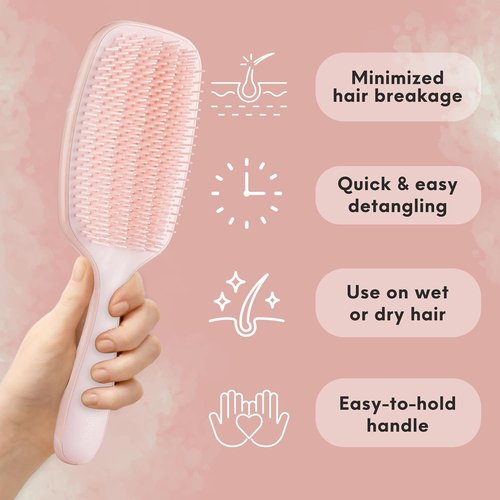 Lily England Detangling & Styling Brush - Pain-Free Rose Gold Brush for Curly Wet & Dry Hair