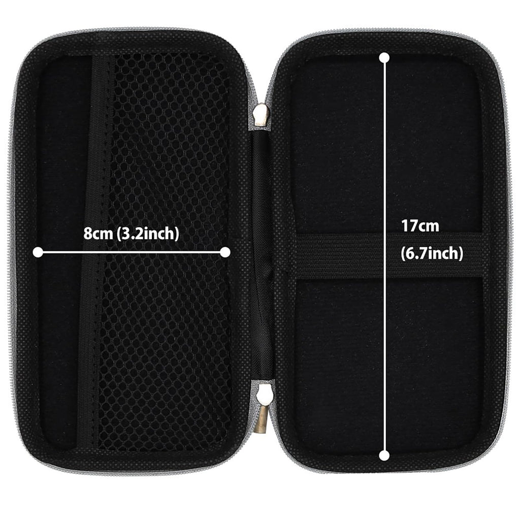 iMangoo Travel Essential Electronics Organizer Pouch Charger Case, Shockproof Dual Zipper Power Bank Cables Tech Accessories Purse, Men & Women Travel Must Have Storage Bag, 6.5x3.2x1 inch Silver