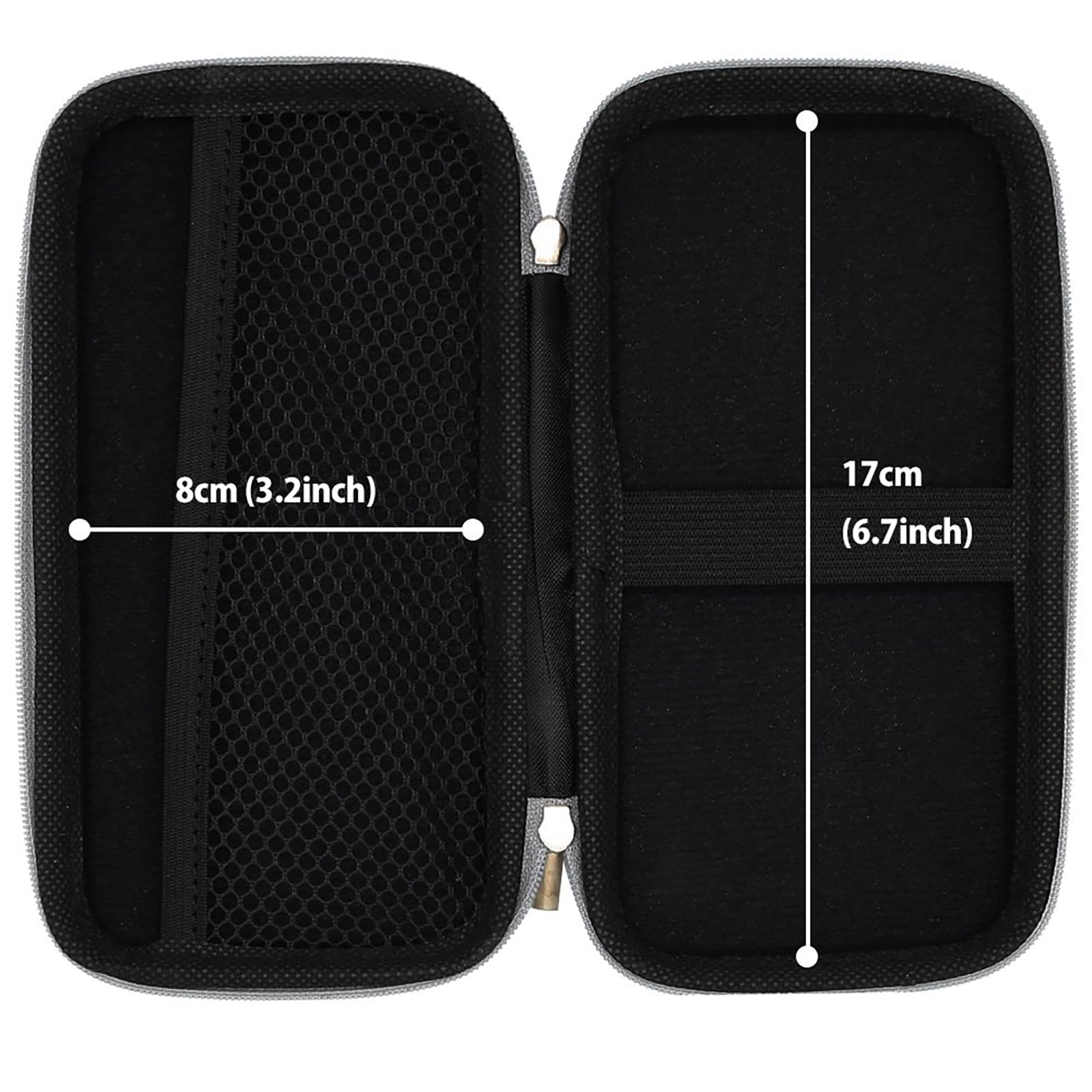 iMangoo Travel Essential Electronics Organizer Pouch Charger Case, Shockproof Dual Zipper Power Bank Cables Tech Accessories Purse, Men & Women Travel Must Have Storage Bag, 6.5x3.2x1 inch Silver