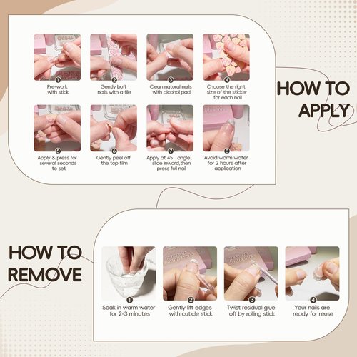 Nail Adhesive Tabs 25 Sheets 600 PCS Long Lasting 12 Sizes Strong Glue Stickers for Press Ons Nail Sticky Tabs 0.3mm Ultra-Thin Waterproof for Shower Suitable for Home DIY Use(M/L)