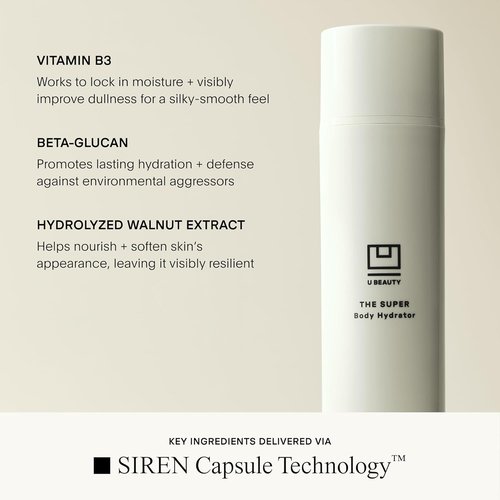 U Beauty The SUPER Body Hydrator - Mega-Dose Hyaluronic Acid Cream with Niacinamide & Squalane | 6.7 fl oz