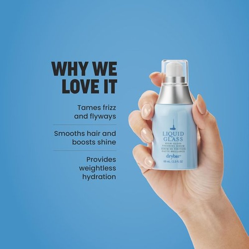 Drybar Liquid Glass High-Gloss Finishing Serum - Reduces Frizz, Tames Flyaways & Adds Shine | Vegan & Cruelty-Free