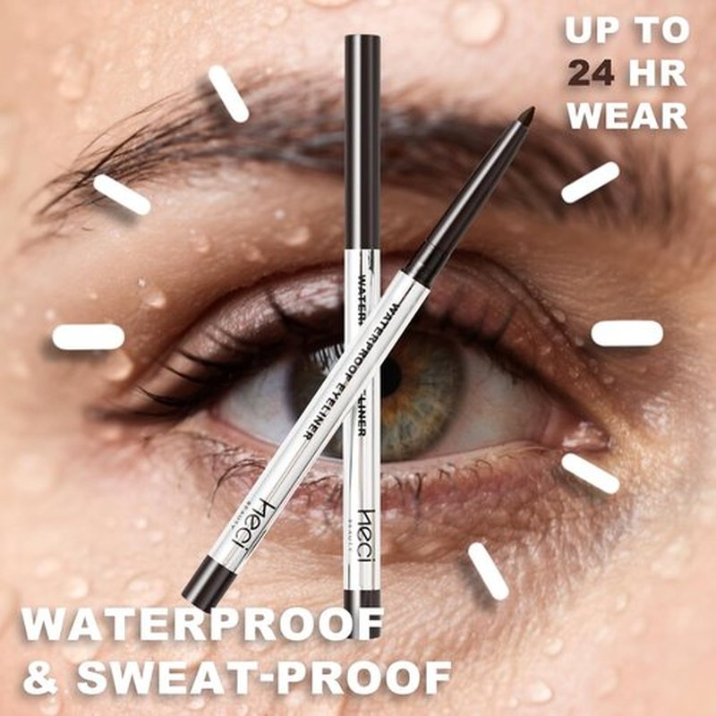 HECI BEAUTY Gel Eyeliner Pencil - Ultra-Smooth, Waterproof & Smudge-Proof | Longwear Dark Brown, 24HR Wear