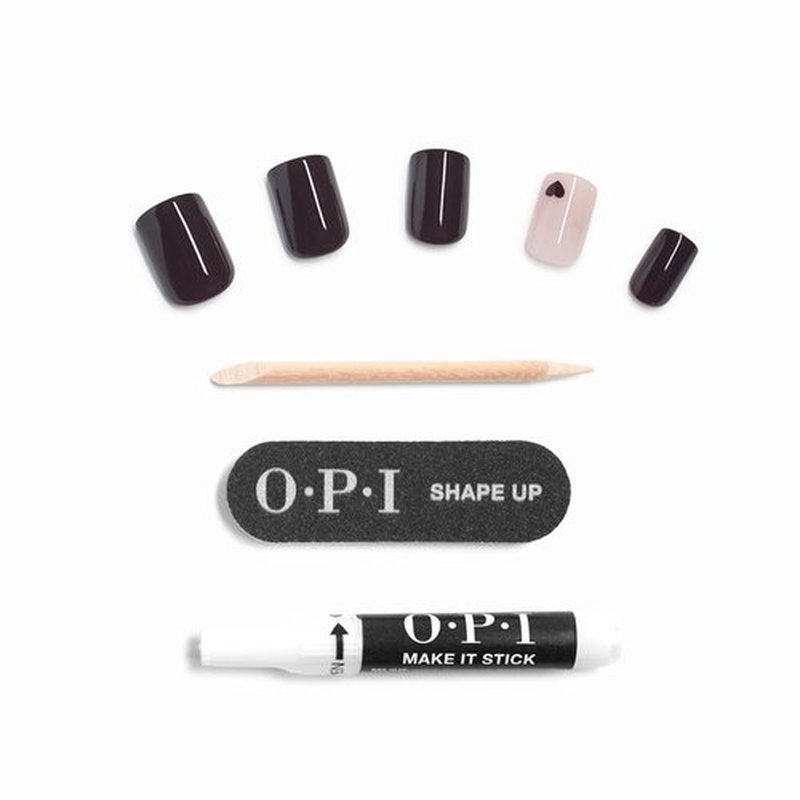 OPI On Point Press On Nails - Short Round & Squoval Styles | 24 Count with Nail Glue | Long Lasting, Reusable