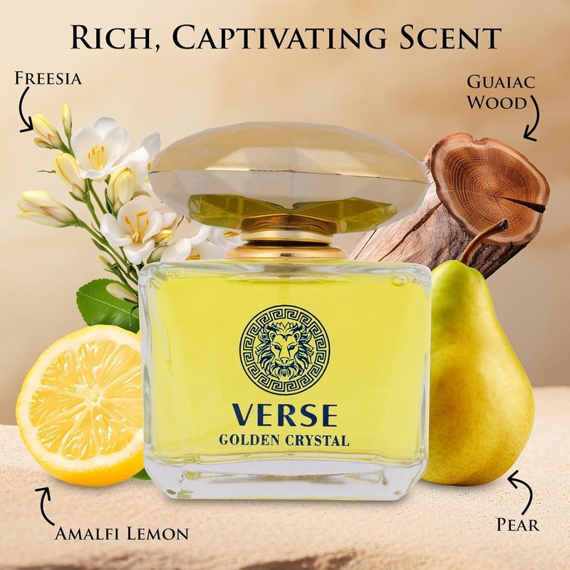 Verse Women's Perfume Set - Luxury Eau De Parfum Trio in Pink Crystal, Golden & Dark - Long Lasting 3.4 Fl Oz Bottles