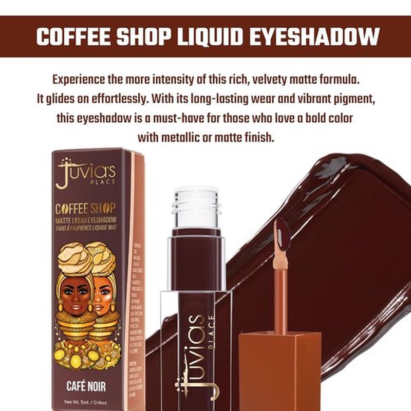 Juvia's Place Liquid Eyeshadow - Cafe Noir Matte Finish for Rich Color | Waterproof & Buildable, 0.08 fl oz