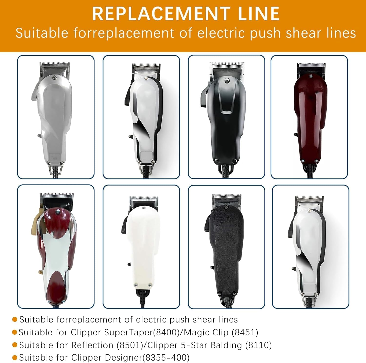 Replacement Cable for Wahl Clipper,00647-500 Electrical Power Cord for Wahl Trimmers,Hair Clipper Wire Fits for Senior,5Star Senior,Designer,Super Taper,Balding,Magic Clip,etc