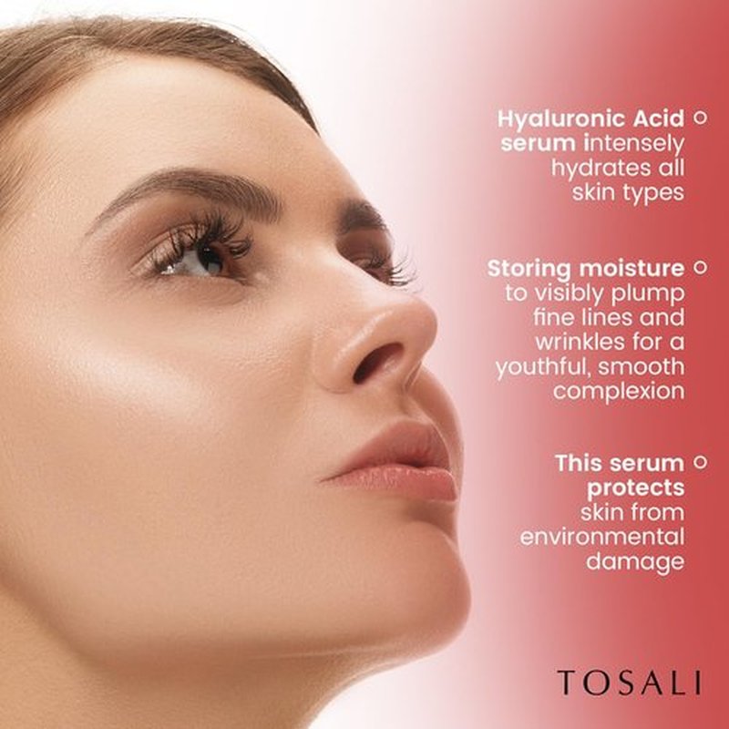 Tosali Deep Wrinkle Serum 1.7 fl oz - Anti Aging Hyaluronic Acid Serum for Face with Vitamin C, Panthenol & Zinc, Hydration for Face, Smooths Skin Texture, Reduces Wrinkles, Plumps Fine Lines