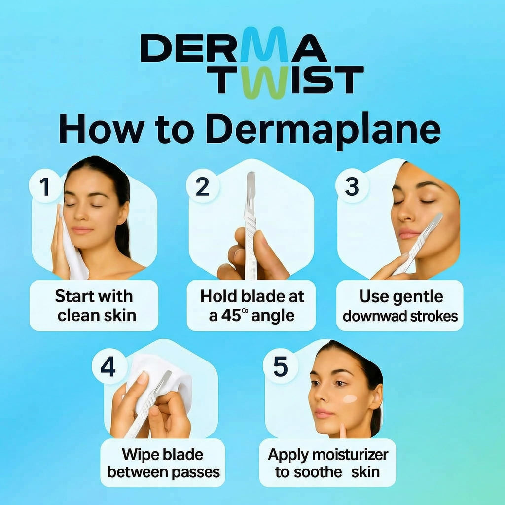 DermaTwist 10R Dermaplane Razor for Women Face – 20-Pack Sterile Disposable Dermaplane Scalpels Facial Razors for Women Face Dermaplaning Professional Face Shaver