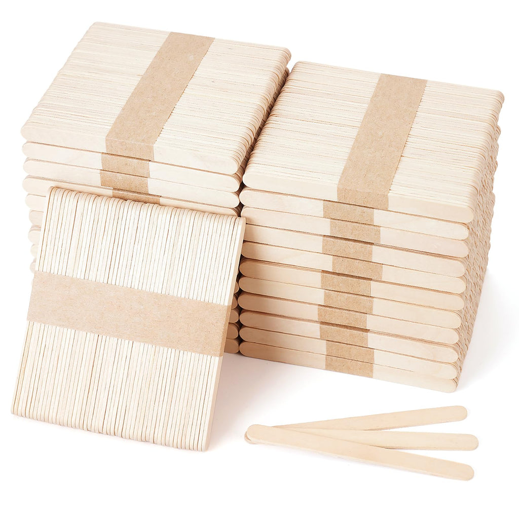 1200 Pcs Natural Wooden Craft Sticks, 4.5 Inch Craft Sticks for DIY