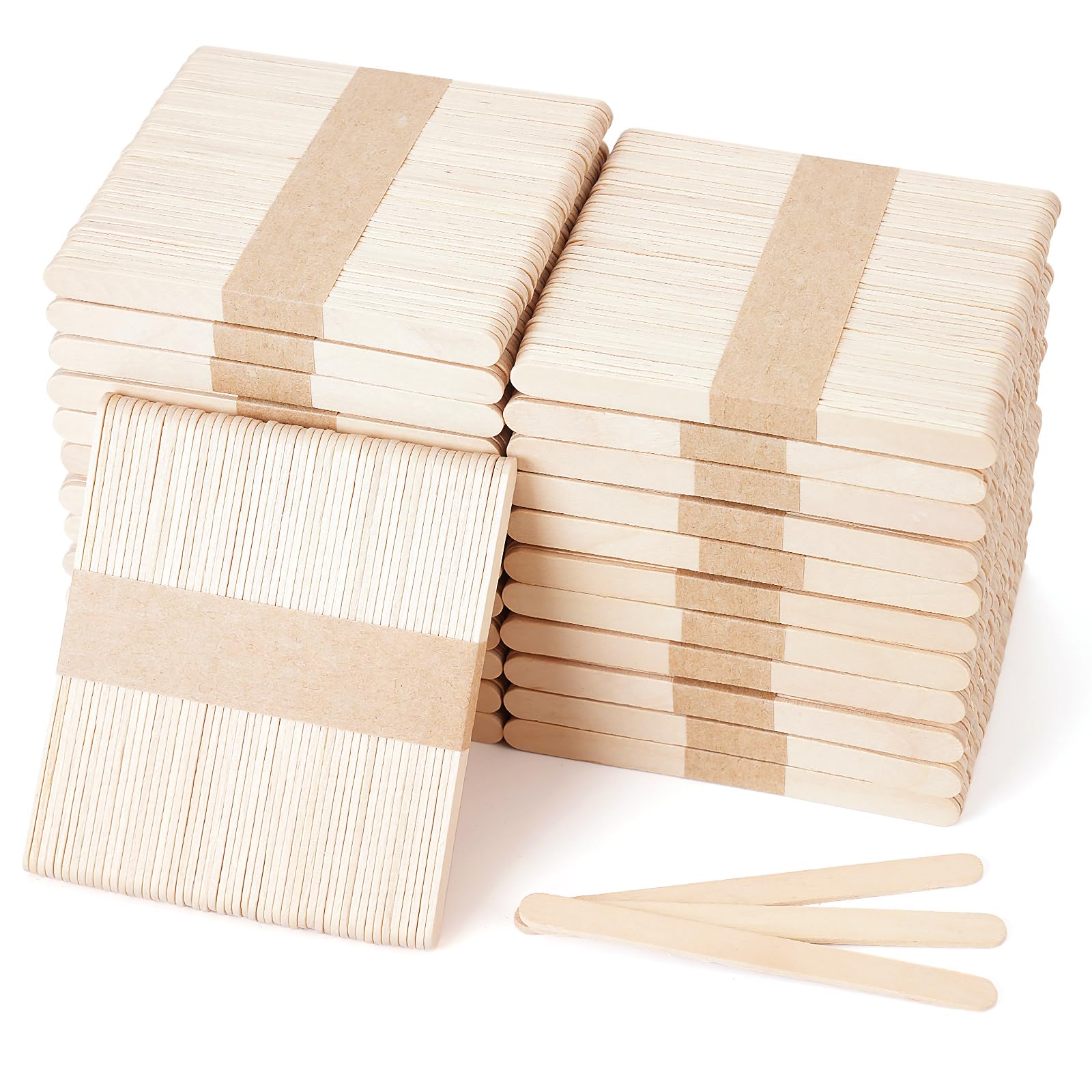 1200 Pcs Natural Wooden Craft Sticks, 4.5 Inch Craft Sticks for DIY