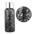 MAEPEOR Chunky Face Body Glitter Gel 19 Colors Mermaid Sequins Holographic Body Glitter Gel Long-Lasting Festival Makeup Glitter Paint for Face Body Hair Nails (30g, 10 Black)