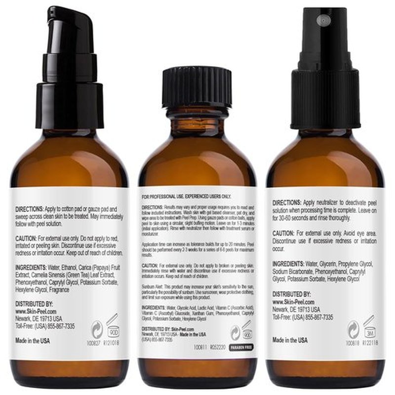 Medpeel Chemical Peel Kit - 50% AHA & Vitamin C Brightening Peel | Medium Strength, 1oz/30ml (Set of 3)