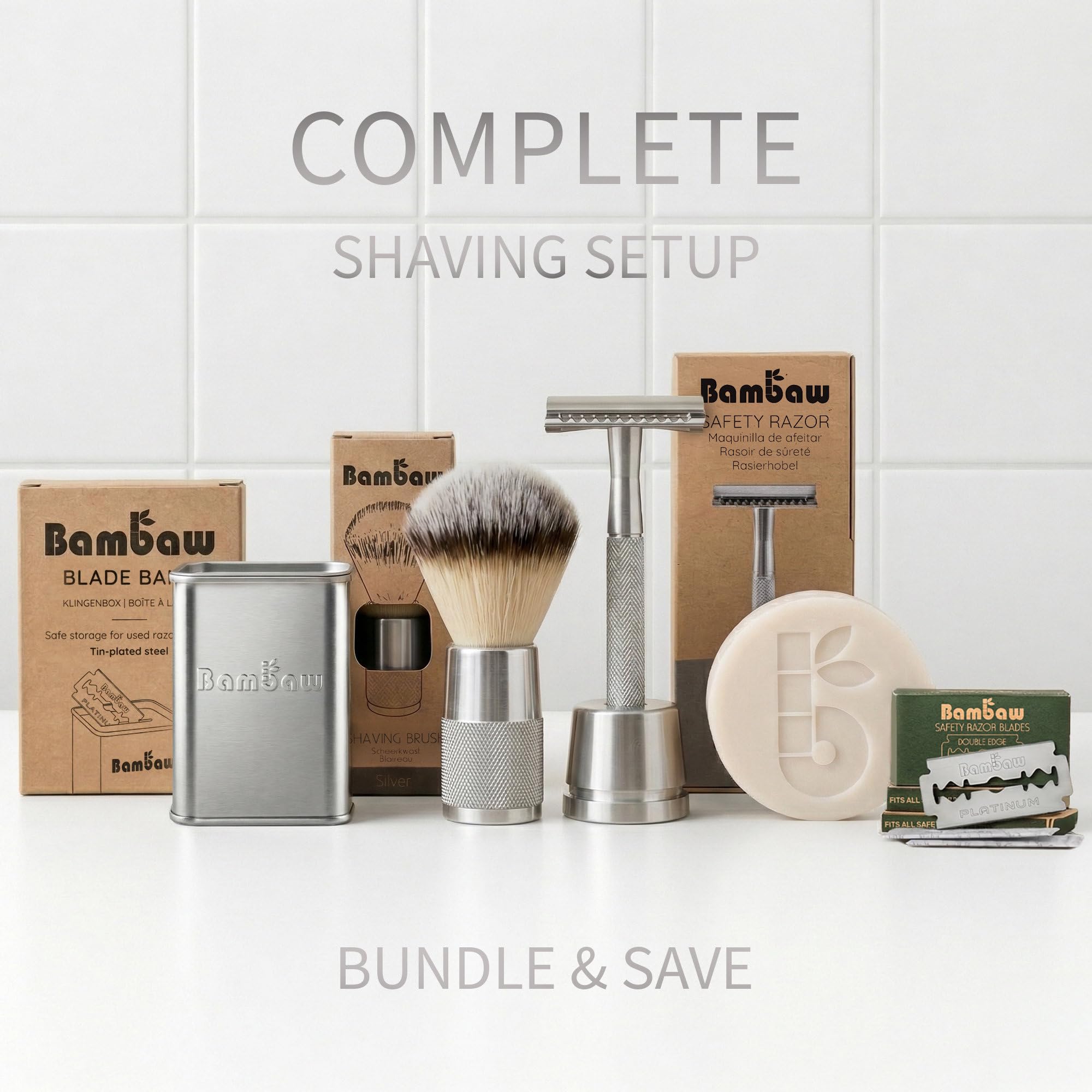 Bambaw Double Edge Safety Razor Blades, 100 Pack, Platinum Swedish Stainless Steel Replacement Razor Blades, Long-Lasting Performance, Smooth & Precise Shave, Up to 2 Years Supply