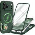 BERFY for iPhone 17 Pro Max Case, Compatible with MagSafe, Built-in Glass Screen Protector, Camera Protection, Shockproof Full Body Phone Case 6.9", Silicone Green