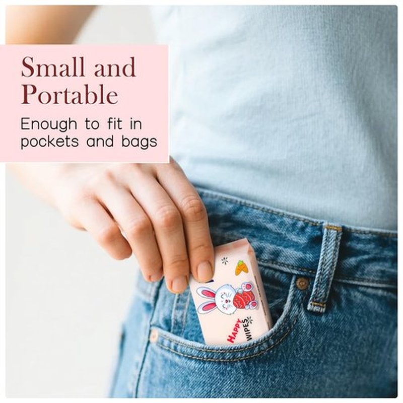 Etenpo Wet Wipe Travel Size, Mini Makeup Wipes, Easy Portability, Skin-Friendly Ingredients, 24 Pack Total 192 Wipes, Pink