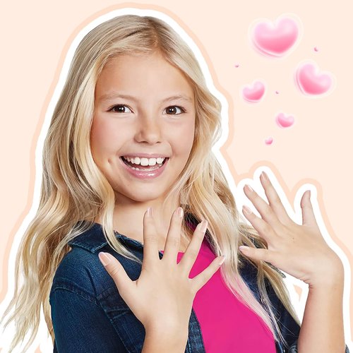Plauva 26 Pieces Press on Nails for Kids, Children Purple French Tip Daisy Flowers Fake Nail for Kids Teenager Girls 8-12 Years Press on Nails with Nail Glue