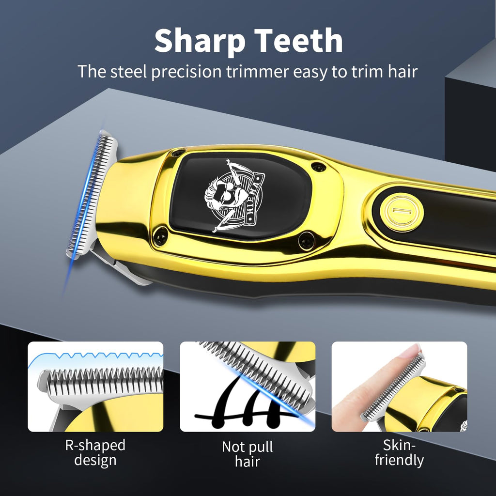 HIENA PRO Professional Hair Clipper for Men, Electric T-Blade Beard Trimmer, Cordless Hair Trimmer, USB Rechargeable Wireless Haircut Clippers, Trimmers for Hair Cutting, Gifts for Men