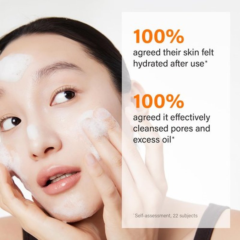 Melixir Mandarin Morning Face Cleanser, Gentle Non-Stripping Daily Cleanser for Dry Skin, Hydrating Hyaluronic Acid & BHA, Low pH Gel, Removes Excess Oil & SPF, Korean Skincare (8.4 fl.oz./250ml)