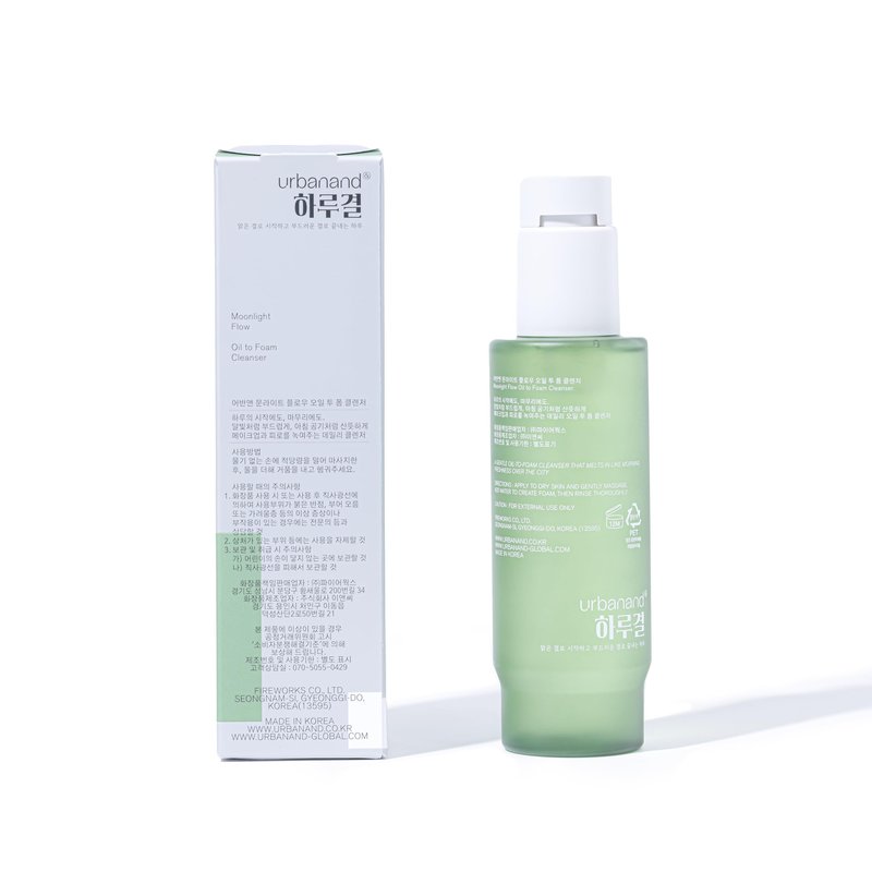 URBANAND Moonlight Flow Oil-to-Foam Cleanser, Vegan Skin Care, Makeup Deep Cleansing Oil, All In One Foaming Facial Cleanser, Korean Skin Care (5.07 fl oz.)