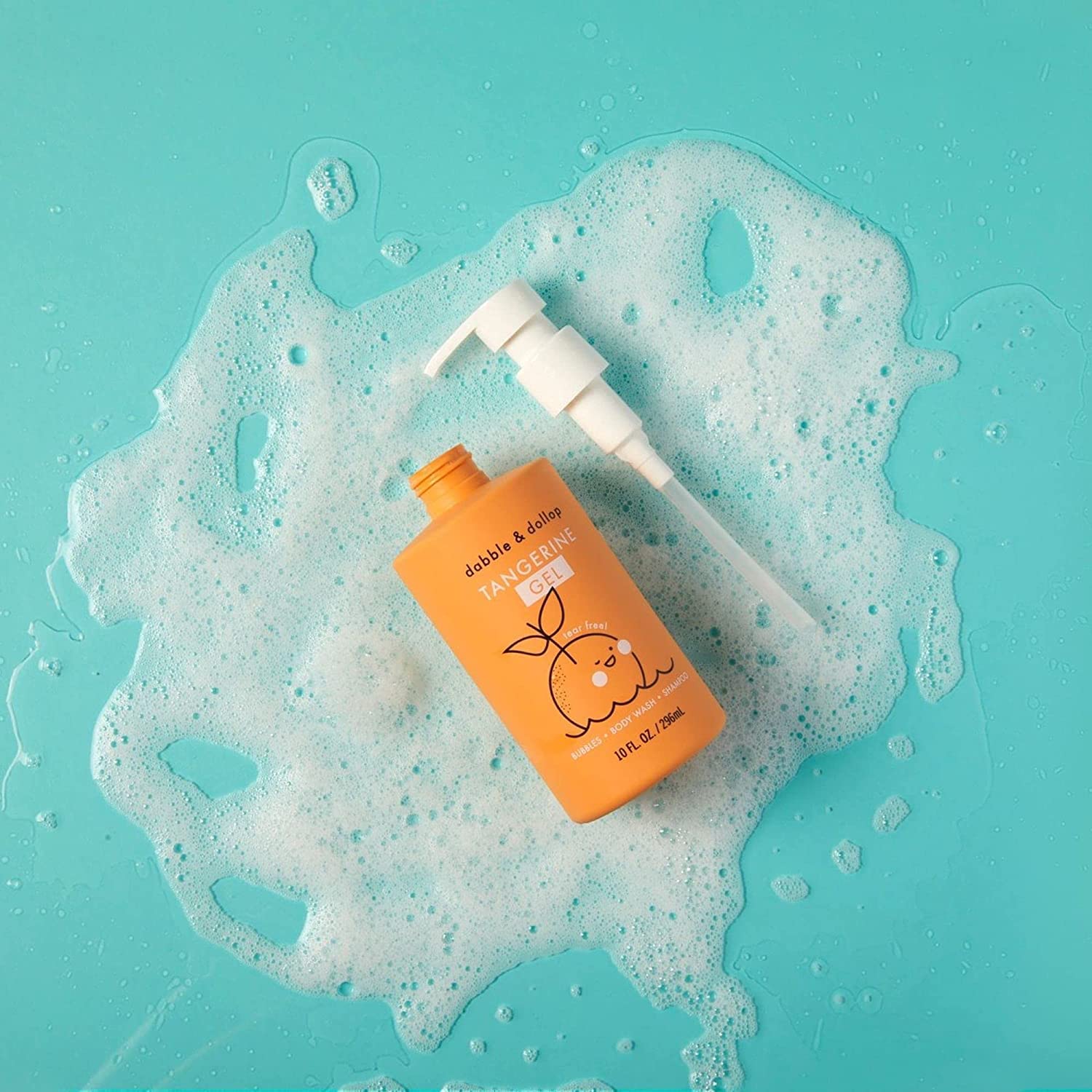 Dabble & Dollop Tangerine + Vanilla Kids 3-in-1 Body Wash, Shampoo & Bubble Bath Bundle – Gel + Foam Whip Set, Tear-Free, Gentle, Natural-Origin, Hypoallergenic and Safe for Sensitive Skin (Pack of 2)